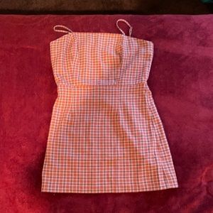 A Red plaid printed dress